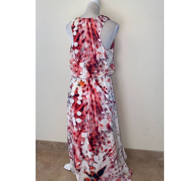 FLORAL PINK, WHITE & RED FLOWY  DRESS PARKER SIZE LARGE - Picture 2 of 4